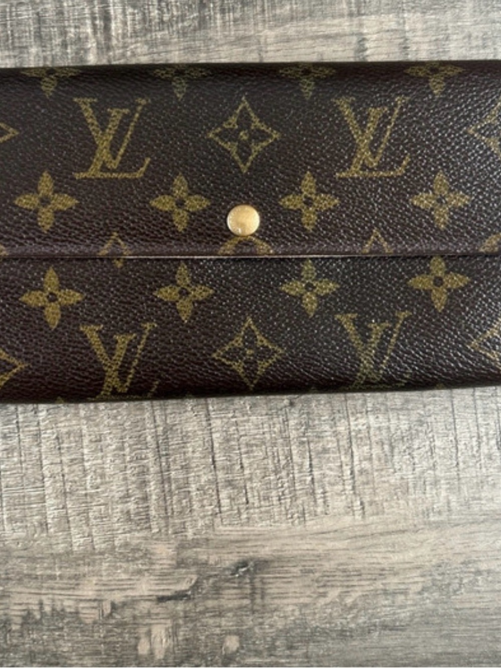 Louis Vuitton Monogram Canvas Brown and Gold Snap Continental Wallet